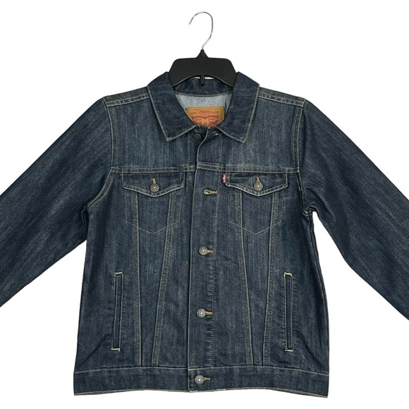 Levis Youth Boys Denim Trucker Jacket Size S (8-10 Years) Medium Wash Fabric - Picture 3 of 8